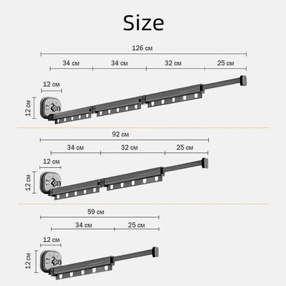 Retractable Drying Rack Suction Cup No Punching Aluminum Alloy Wall Mounted Portable Folding Laundry Hangers for Travel Home